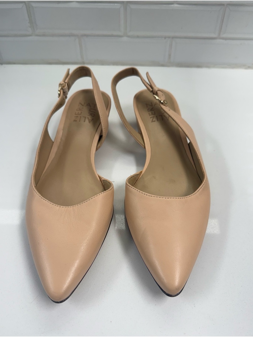 Naturalizer Banks Women’s Slingback Pointed-Toe Low Block Heel - Beige - Picture 4 of 8